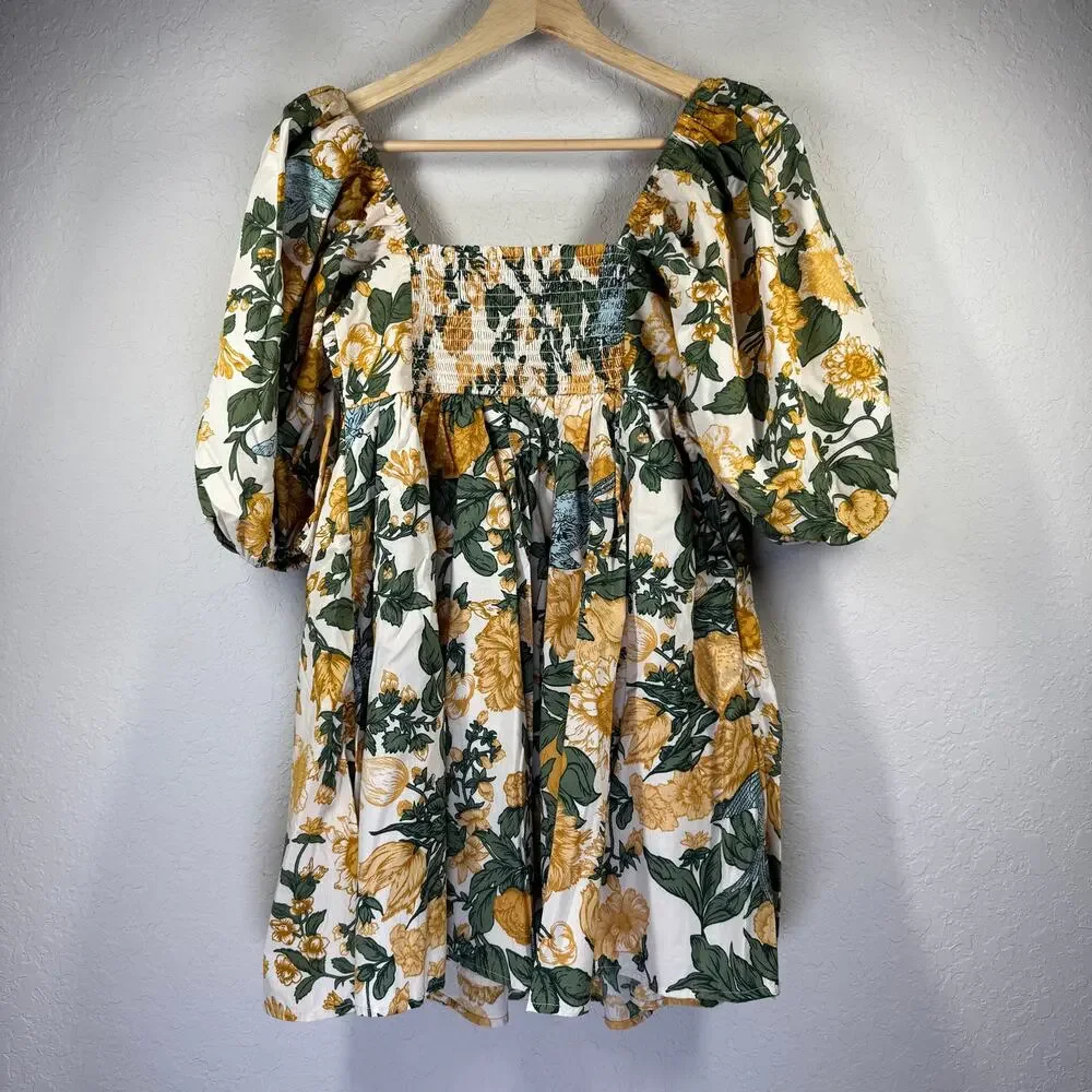Women's Abercrombie & Fitch Green and‎ Yellow Floral Dress Size XS NEW - Picture 7 of 8
